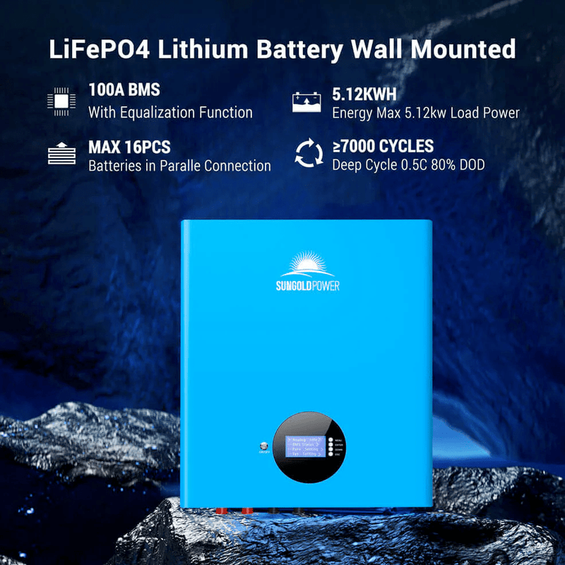 SunGold Power Wall Mounted Lithium Battery