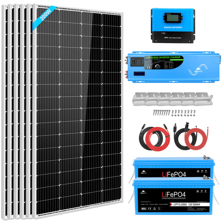 SunGold Power 6 pcs 200W panels with Solar Kit 