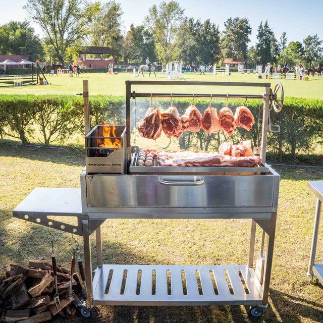 Tagwood BBQ Santa Maria Grill for Open Fire Stainless Steel 4 Grilling Surfaces with Firebox | BBQ03SS