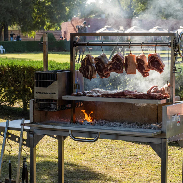 Tagwood BBQ Santa Maria Grill for Open Fire Stainless Steel 4 Grilling Surfaces with Firebox | BBQ03SS