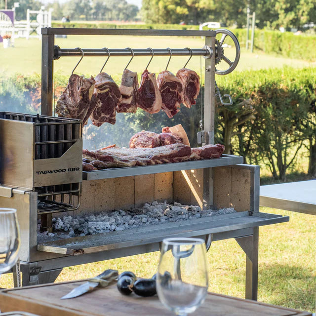 Tagwood BBQ Santa Maria Grill for Open Fire Stainless Steel 4 Grilling Surfaces with Firebox | BBQ03SS