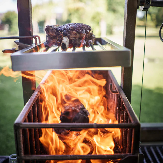 Tagwood BBQ Santa Maria Grill for Open Fire Stainless Steel 4 Grilling Surfaces with Firebox | BBQ03SS