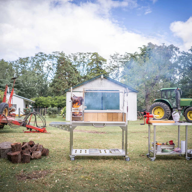 Tagwood BBQ Santa Maria Grill for Open Fire Stainless Steel 4 Grilling Surfaces with Firebox | BBQ03SS