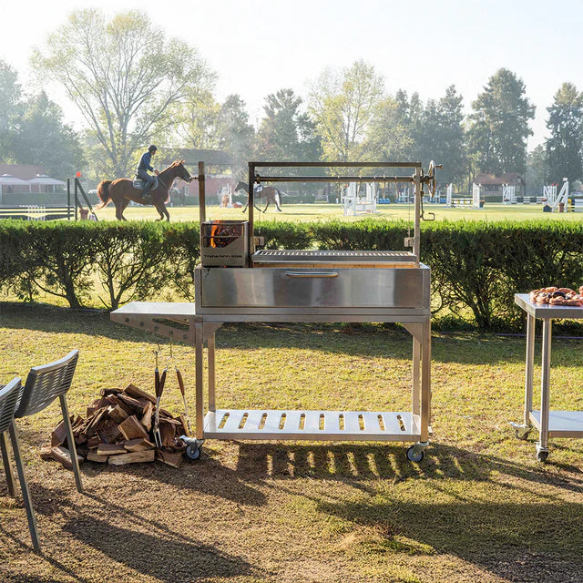Tagwood BBQ Santa Maria Grill for Open Fire Stainless Steel 4 Grilling Surfaces with Firebox | BBQ03SS