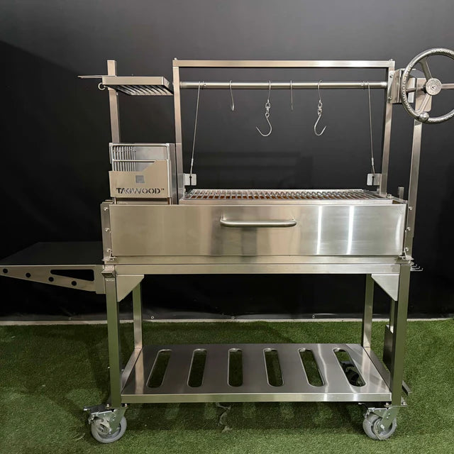 Tagwood BBQ Santa Maria Grill for Open Fire Stainless Steel 4 Grilling Surfaces with Firebox | BBQ03SS