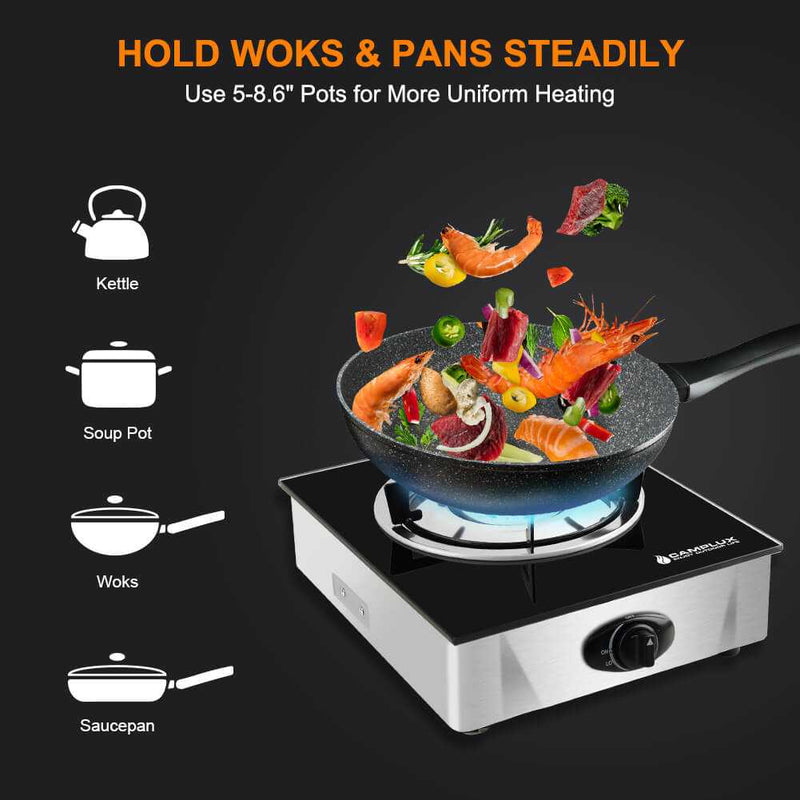 Camplux 9,500 BTU Propane Single Burner Camp Stoves with Auto Ignition