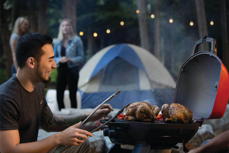 Napoleon TravelQ 285 Portable Propane Gas Grill with Griddle- Red