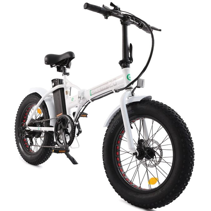 Ecotric 20" Fat Tire Portable and Folding Electric Bike - White | UL Certified