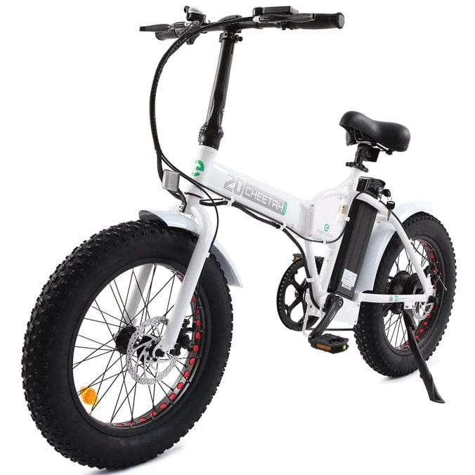 Ecotric 20" Fat Tire Portable and Folding Electric Bike - White | UL Certified