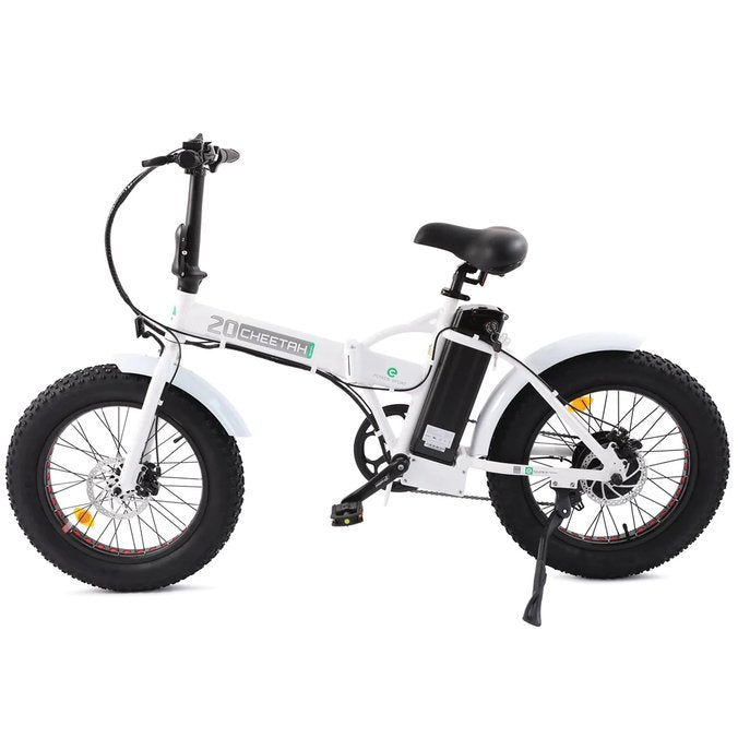 Ecotric 20" Fat Tire Portable and Folding Electric Bike - White | UL Certified