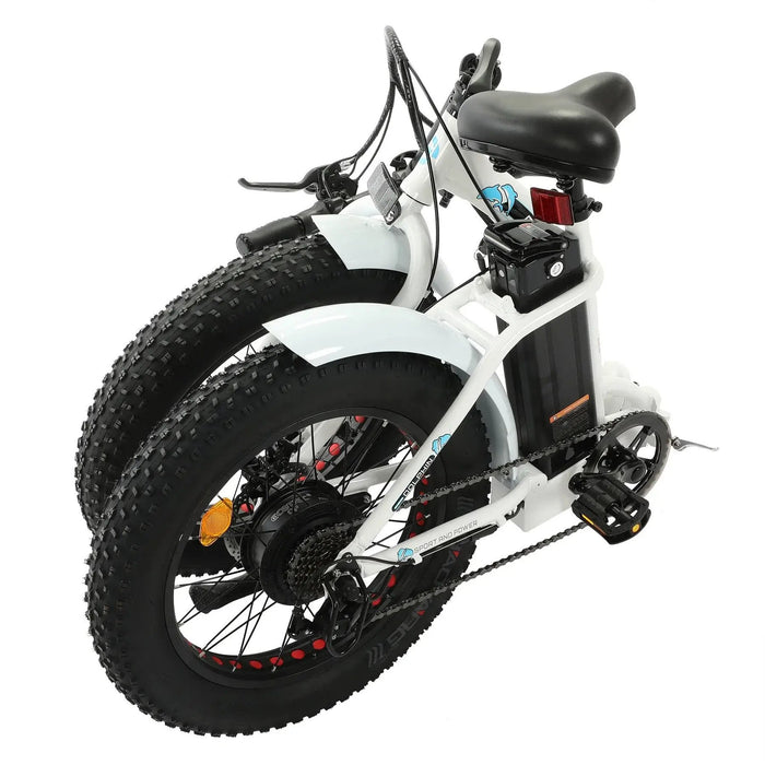 Ecotric Dolphin Fat Tire Portable and Folding Electric Bike - White | UL Certified