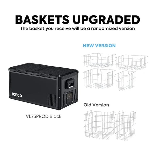 ICECO VL75ProD 12V Black Heavy Duty Dual-Zone Freezer | 75 LT | 79QT