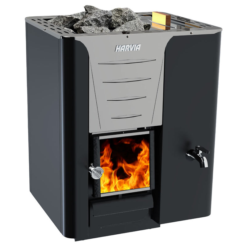 Harvia Pro 20 RS Series 24.1kW Sauna Wood Stove with Water Tank