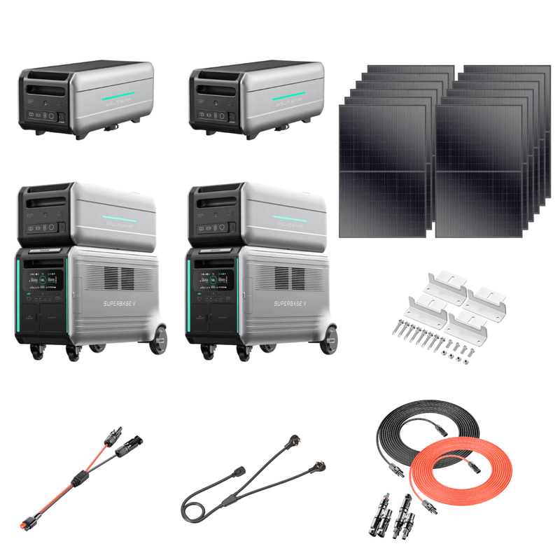Zendure SuperBase V4600 Solar Generator Kit | 7,600W 120/240V Output | 27.6kWh Battery Capacity + 4920W of Solar PV