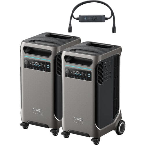 Anker SOLIX 2x F3800 Solar Generator Portable Power Stations + Double Power Hub (12000W | 7.68kWh)