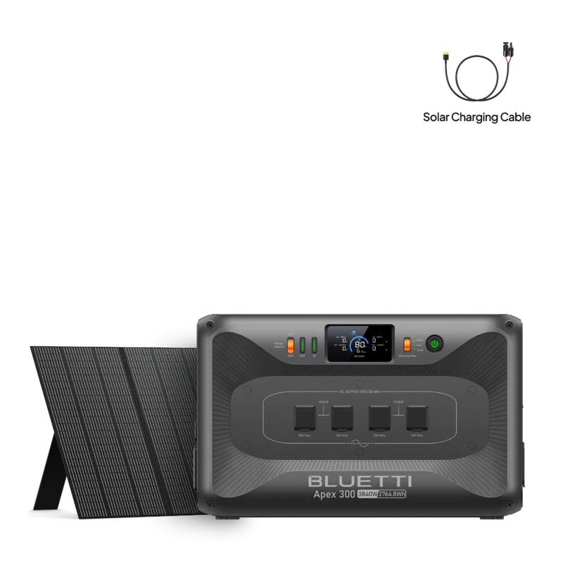 Bluetti Apex 300 Versatile Solar Generator Power Station (3,840W | 2,764.8Wh)  + 350W Solar Panel