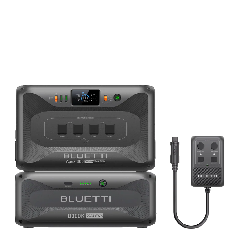 Bluetti Apex 300 Versatile Solar Generator Power Station (3,840W | 2,764.8Wh)+ B300K Expansion Battery (2764.8Wh)+Hub D1