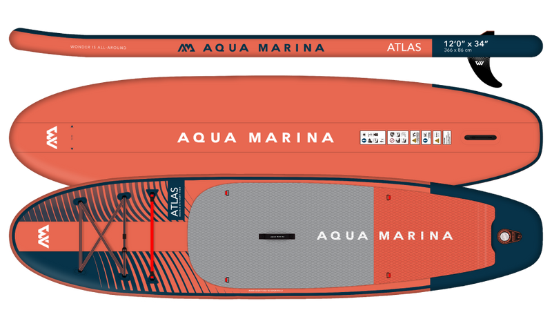 Aqua Marina ATLAS ADVANCED ALL-AROUND SERIES Size 12'0" Inflatable Paddle Board