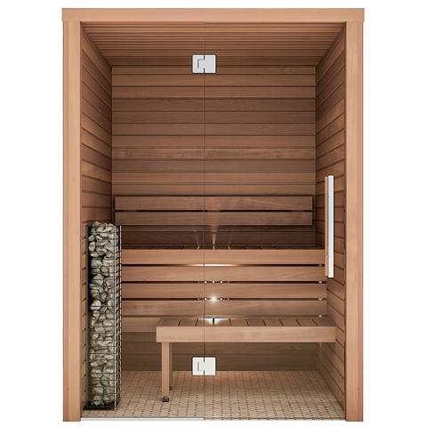 Auroom Cala Glass Indoor Cabin Sauna, Thermo-Aspen | 4 Persons