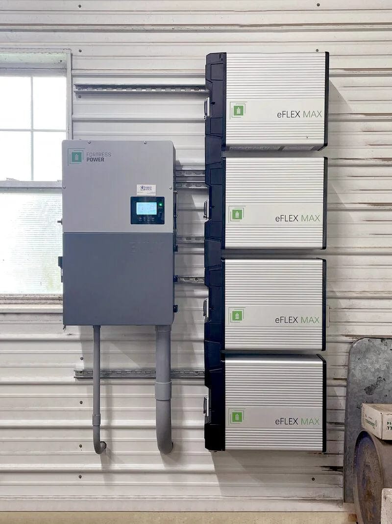 Fortress Power Hybrid Power Kit | 12kW 120/240 Output 48VDC - 32.4kWh System Bundle | Envy12 Hybrid Inverter + 6 x eFlex Max Lithium Battery | Guardian Battery Monitor