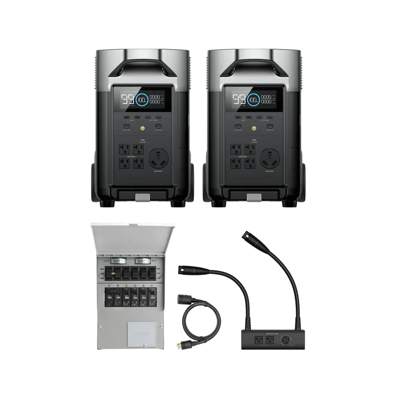 EcoFlow DELTA Pro*2 + Double Voltage Hub + Transfer Switch (Home Backup Solution)