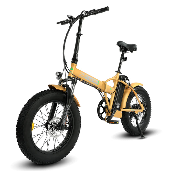 Ecotric 20" Fat Tire Portable and Folding Electric Bike - Gold