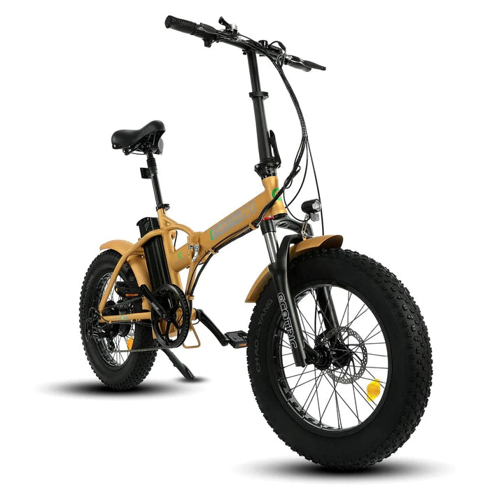 Ecotric 20" Fat Tire Portable and Folding Electric Bike - Gold