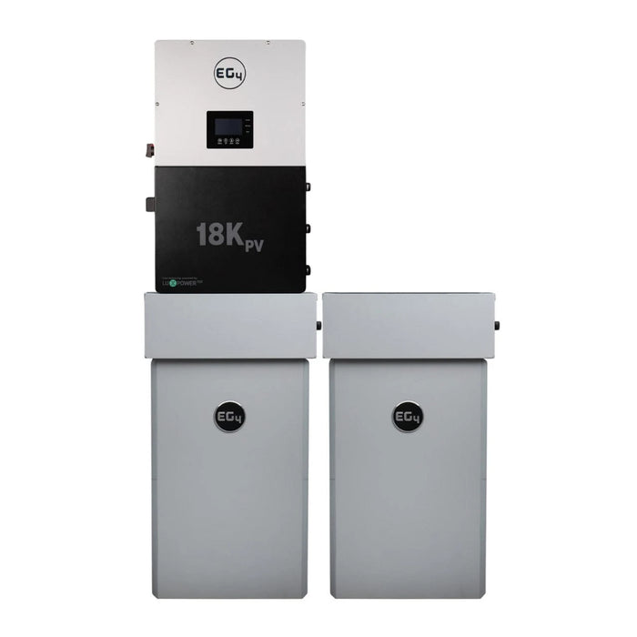EG4 Complete Solar Kit | 12kW 120/240V Output 48VDC - 28.6kWh Solar Power System | EG4 18kPV Hybrid Inverter + 2 x EG4 PowerPro Wallmount Outdoor Battery + 24 x 410W Solar Panels