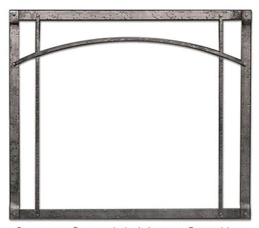 American Hearth Rushmore 35" Arch, Distressed Pewter Forged Iron Inset
