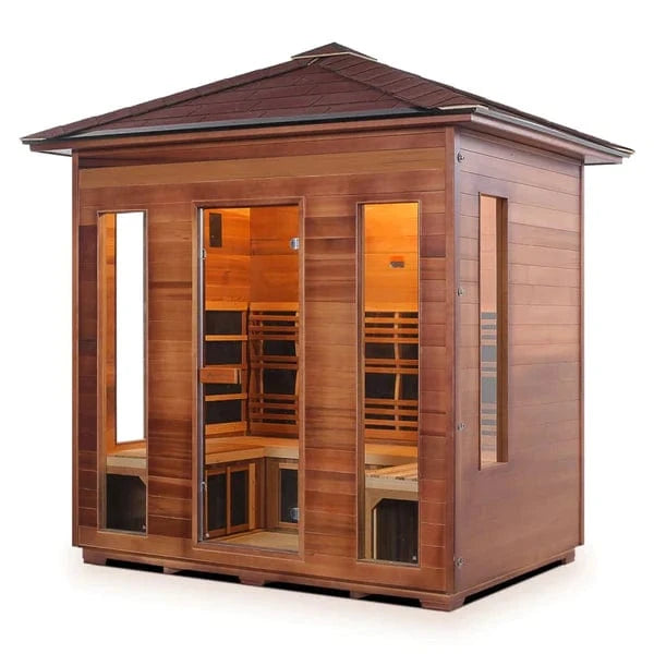 Enlighten InfraNature Original Rustic 8 Full Spectrum Infrared Outdoor Sauna | 8 Persons