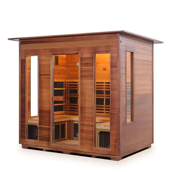Enlighten InfraNature Original Rustic 8 Full Spectrum Infrared Outdoor Sauna | 8 Persons