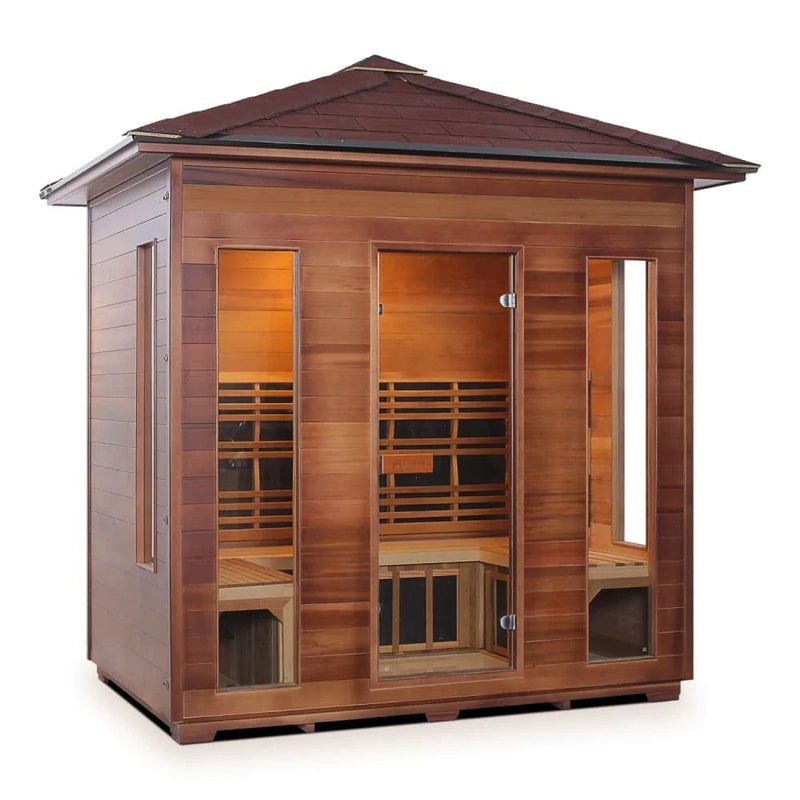 Enlighten InfraNature Original Rustic 8 Full Spectrum Infrared Outdoor Sauna | 8 Persons