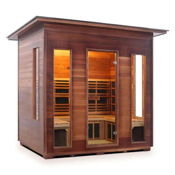 Enlighten InfraNature Original Rustic 8 Full Spectrum Infrared Outdoor Sauna | 8 Persons