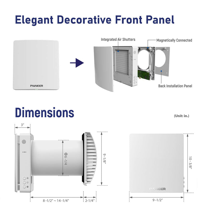 Pioneer® ECOasis 50 Ductless Wall-Mounted Single-Room Wi-Fi Energy Recovery Ventilator