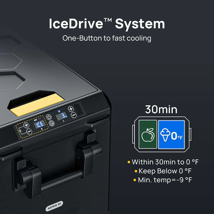 BougeRV Aspen 30 IceDrive™ 12V 34 Quart Dual-System Portable Refrigerator