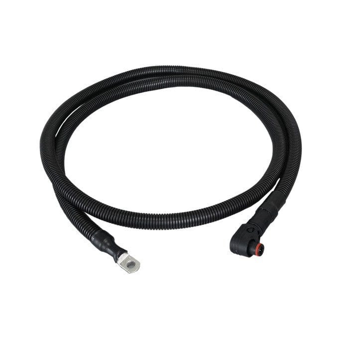 RUiXU "1/0 AWG cables - 3/8"" Lug + 90 degree angle pluggable connector | Orange+ Black,  140cm / 200cm "