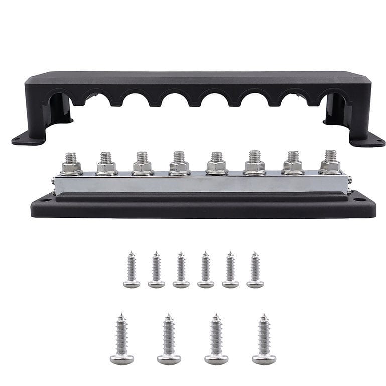 RUiXU Busbar | 8 x 3/8" Terminal Post + 8 x 14mm Fastening Nuts (work with OP140 or OP200)