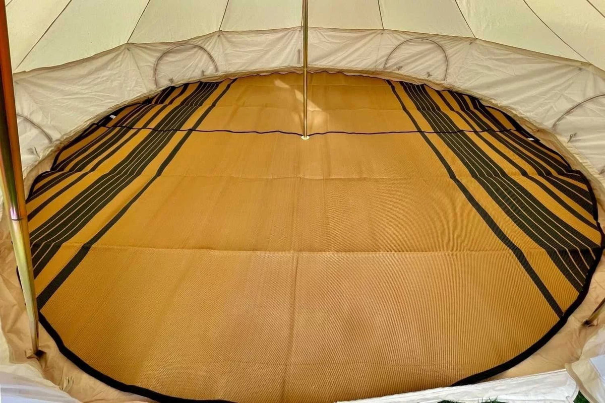 bell tent matting Life InTents Striped Bell Tent Floor Matting Cover