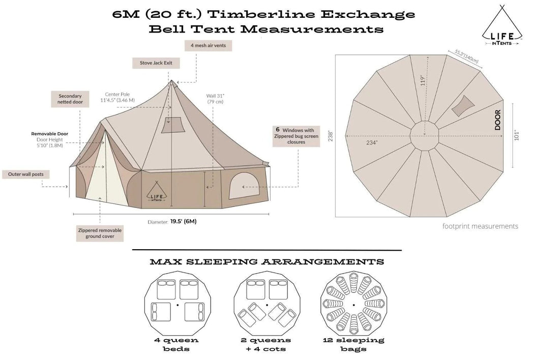 Life InTents 20' (6M) Timberline Exchange™ Bell Tent