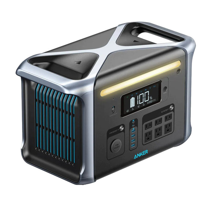 Anker SOLIX F1200 (PowerHouse 757) Portable Power Station Solar Generator + 100W Solar Panel (Generator Only Front Left View) 