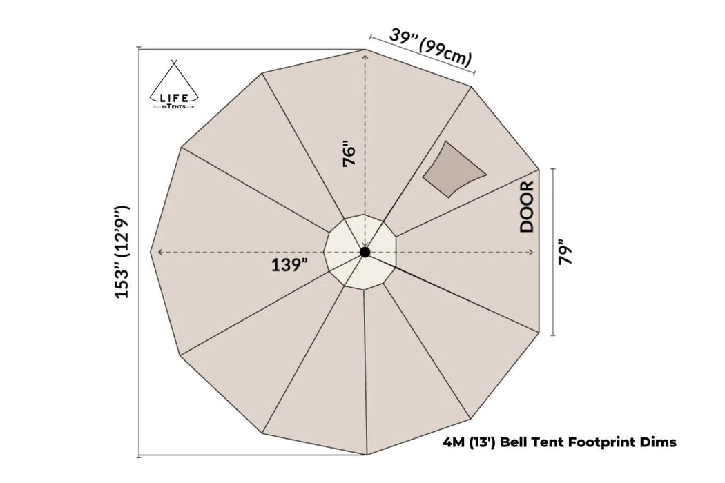 Life InTents Bell Tent Tarp Foot Print l 13' (4M)