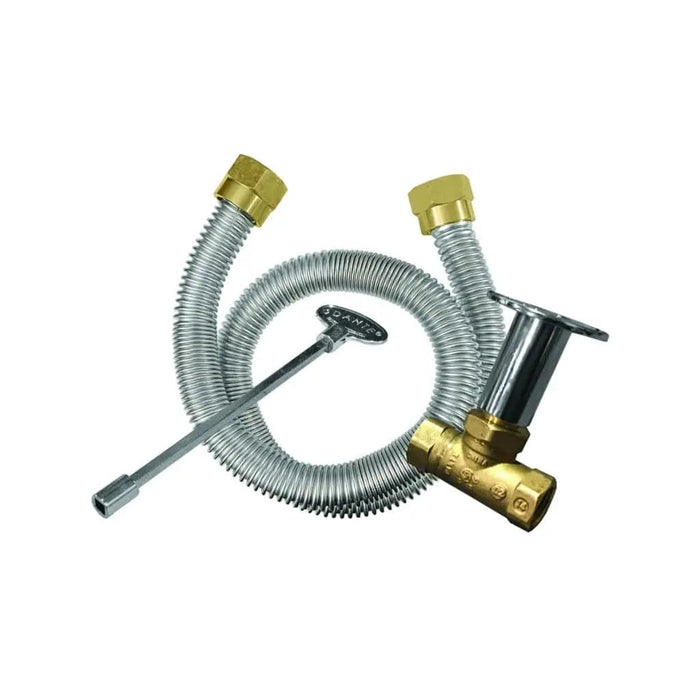 Firegear Stainless Steel Square Drop-In Pan Natural Gas Fire Pit Burner Kit with Match Throw Ignition System