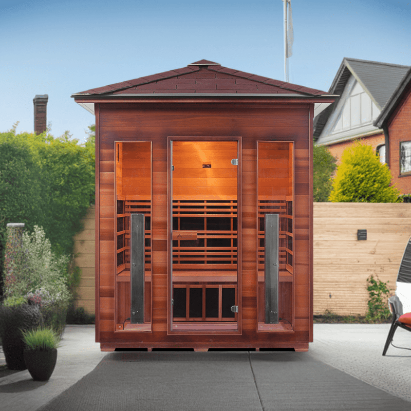 Enlighten InfraNature Original Rustic 4 Full Spectrum Infrared Outdoor Sauna | 4 Persons