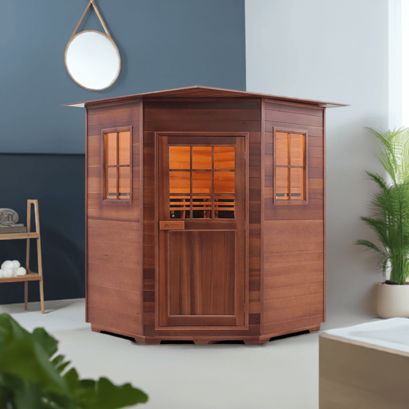 Enlighten InfraNature Duet Sapphire 4C Hybrid Infrared/Traditional Indoor Sauna | 4c Person