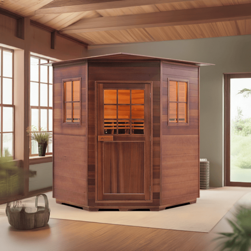 Enlighten InfraNature Original Sierra 4 Corner Full Spectrum Infrared Indoor Sauna | 4 Persons