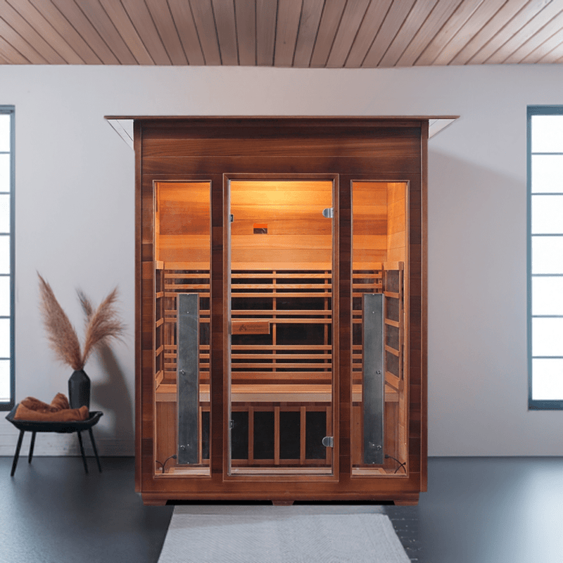 Enlighten InfraNature Original Rustic 3 Full Spectrum Infrared Indoor Sauna | 3 Persons