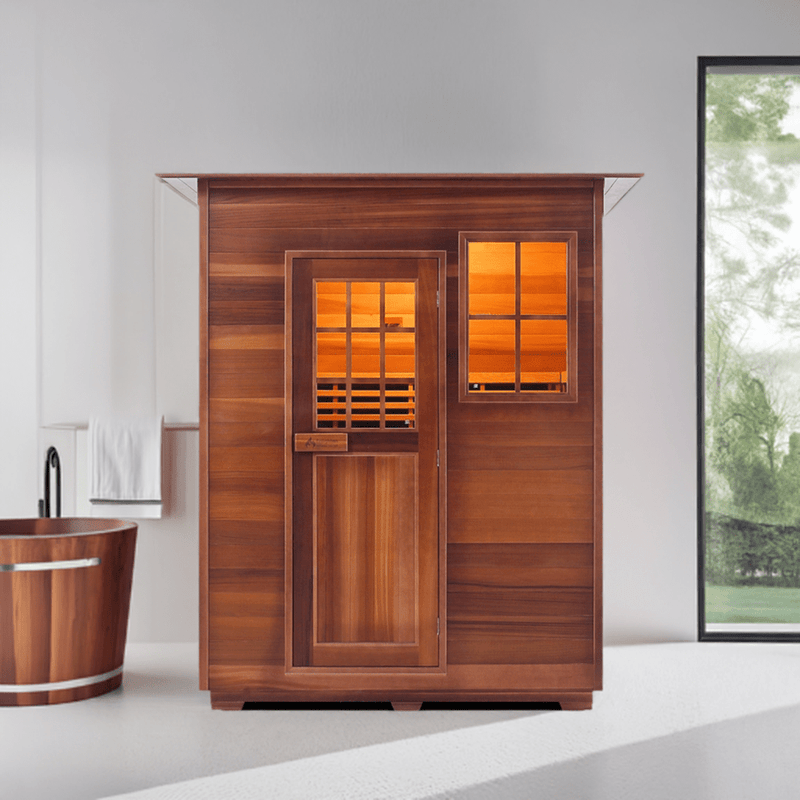 Enlighten InfraNature Duet Sapphire 3 Hybrid Infrared/Traditional Indoor Sauna | 3 Persons