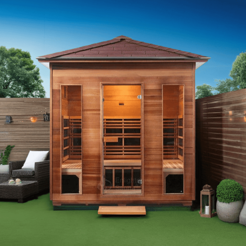 Enlighten InfraNature Original Rustic Full Spectrum Infrared Outdoor Sauna | 5 Persons