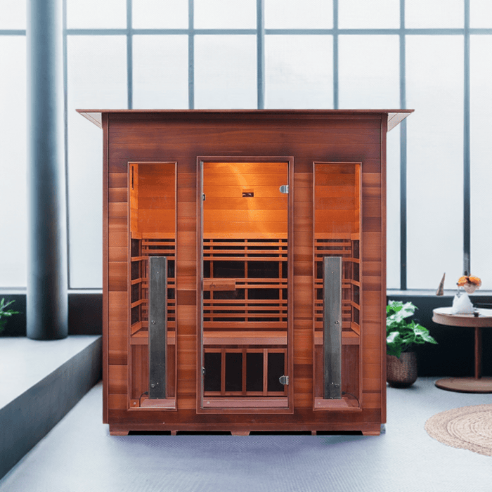 Enlighten InfraNature Original Rustic 4 Full Spectrum Infrared Indoor Sauna | 4 Persons