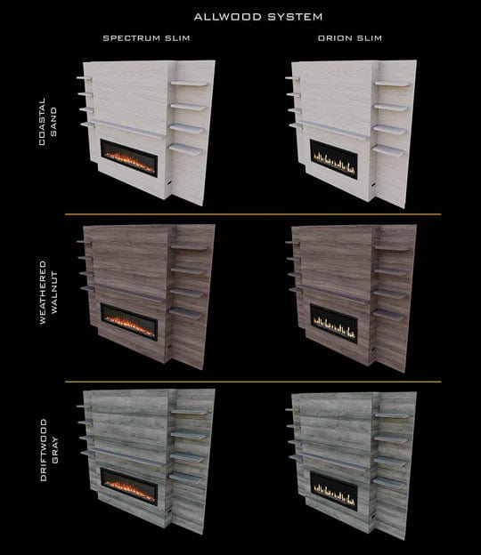 Modern Flames Allwood Media Main Wall System for OR60-SLIM (6' W x 7' 10" H)